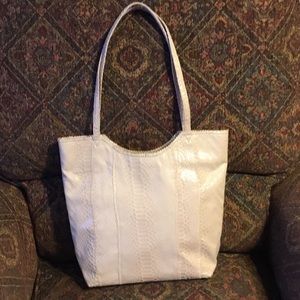 Sondra Roberts Squared Faux Snake Tote Handbag